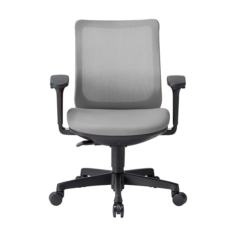 AICO オフィスチェア　ローバック　可動肘タイプ ブラックシェル／アースグレー OA-3215B-ABJ 1台（ご注文単位1台）【直送品】