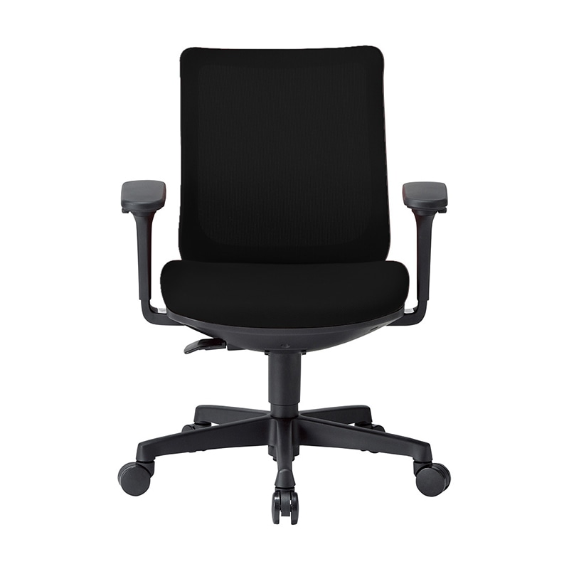 AICO オフィスチェア　ローバック　可動肘タイプ ブラックシェル／ブラック OA-3215B-ABJ 1台（ご注文単位1台）【直送品】