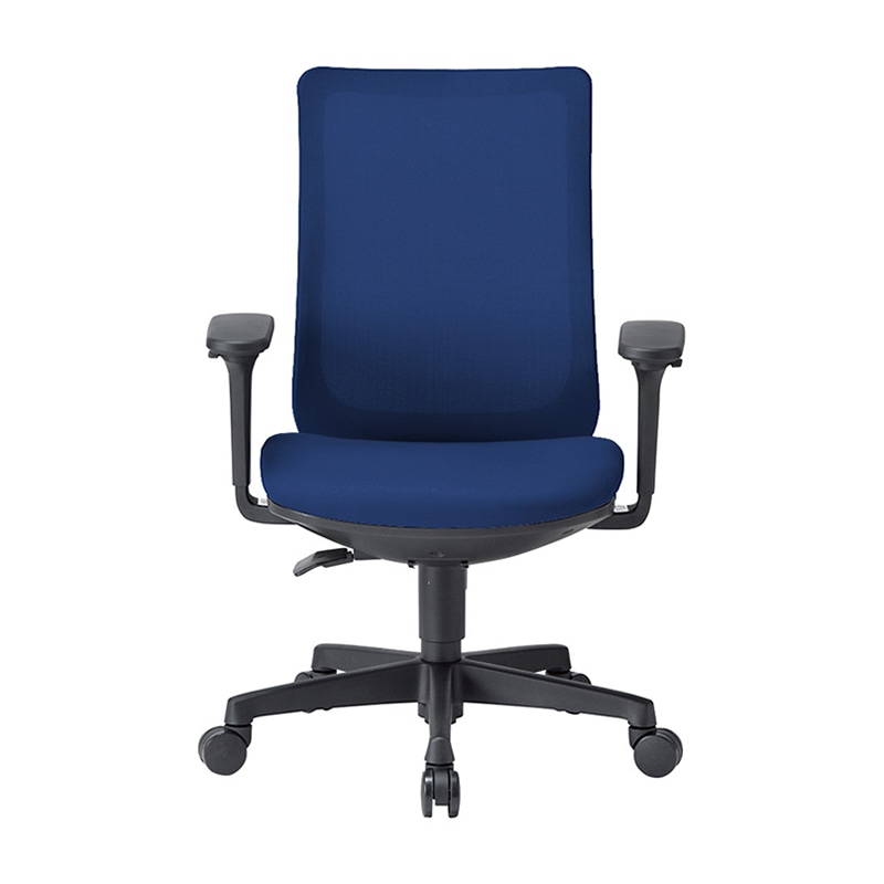 AICO オフィスチェア　ミドルバック　可動肘タイプ ブラックシェル／ダークブルー OA-3235B-ABJ 1台（ご注文単位1台）【直送品】