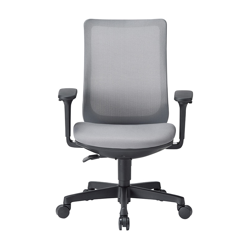 AICO オフィスチェア　ミドルバック　可動肘タイプ ブラックシェル／アースグレー OA-3235B-ABJ 1台（ご注文単位1台）【直送品】