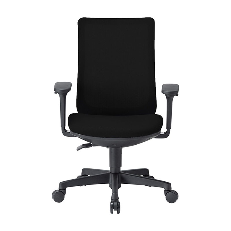 AICO オフィスチェア　ミドルバック　可動肘タイプ ブラックシェル／ブラック OA-3235B-ABJ 1台（ご注文単位1台）【直送品】