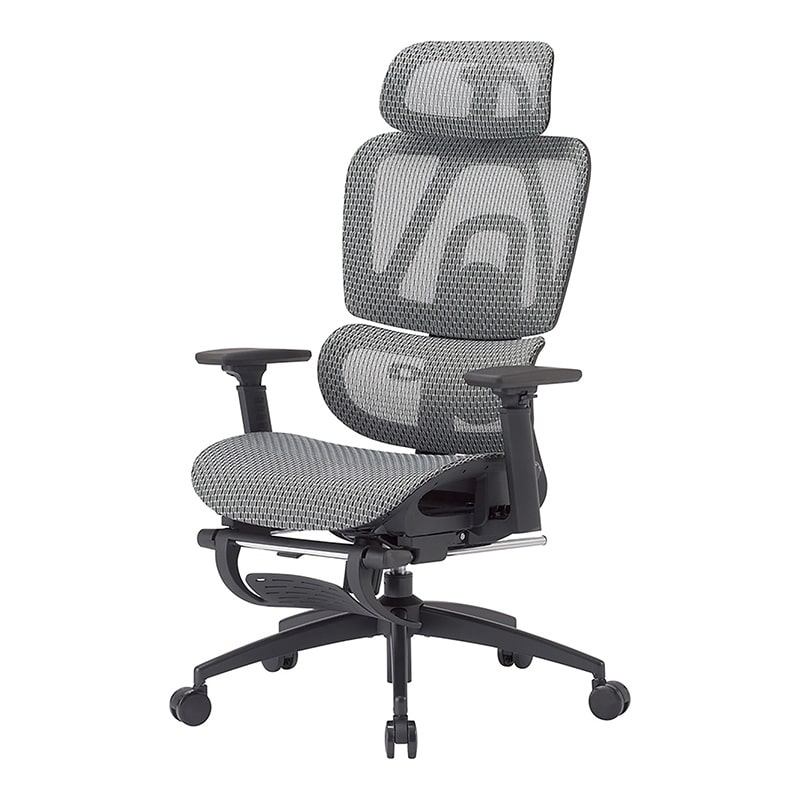 AICO メッシュチェア　フットレスト付 グレー RS-2301F 1台（ご注文単位1台）【直送品】