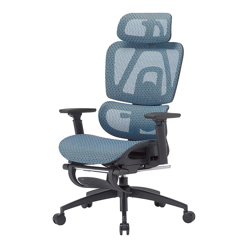AICO メッシュチェア　フットレスト付 ブルー RS-2301F 1台（ご注文単位1台）【直送品】