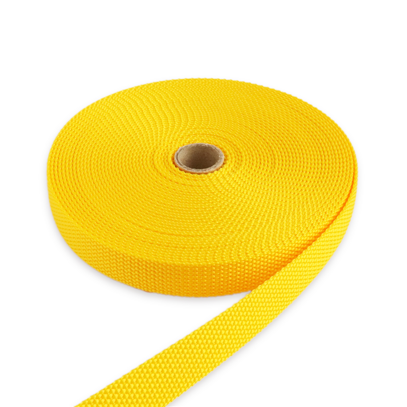 日本紐釦貿易 パイレンバンド ポリプロピレン製 巾 20mmx10m巻 黄 PM20-10-3 （ご注文単位1巻）【直送品】