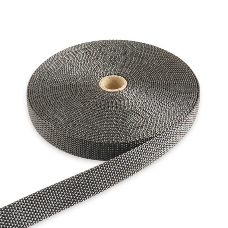 日本紐釦貿易 パイレンバンド ポリプロピレン製 巾 20mmx10m巻 ダークグレー PM20-10-20 （ご注文単位1巻）【直送品】