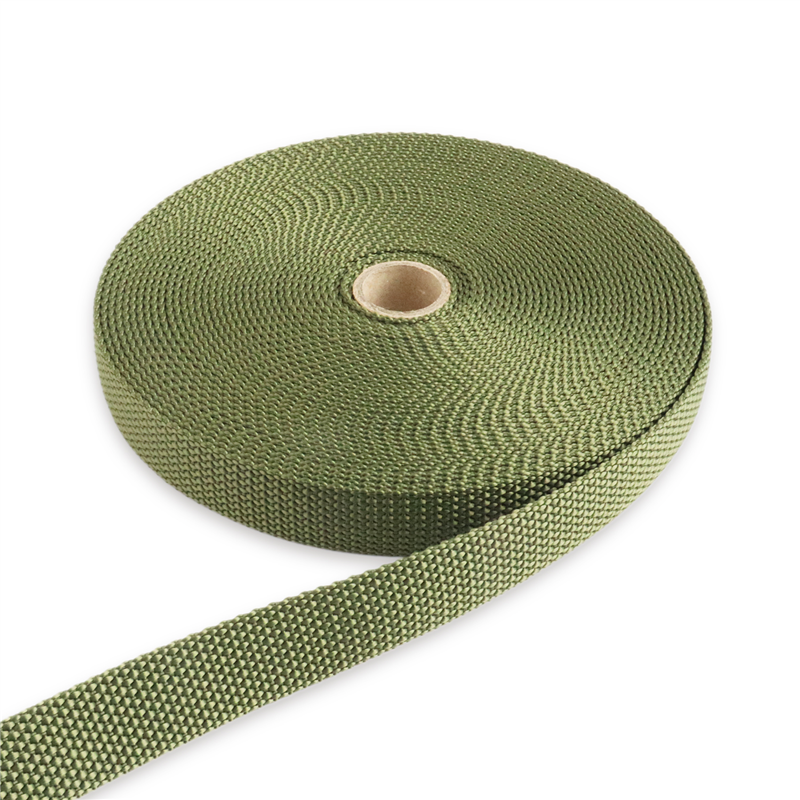 日本紐釦貿易 パイレンバンド ポリプロピレン製 巾 20mmx10m巻 カーキ PM20-10-21 （ご注文単位1巻）【直送品】