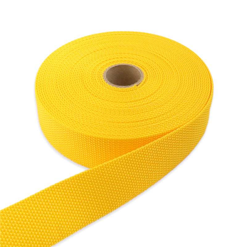 日本紐釦貿易 パイレンバンド ポリプロピレン製 巾 38mmx10m巻 黄 PM38-10-3 （ご注文単位1巻）【直送品】