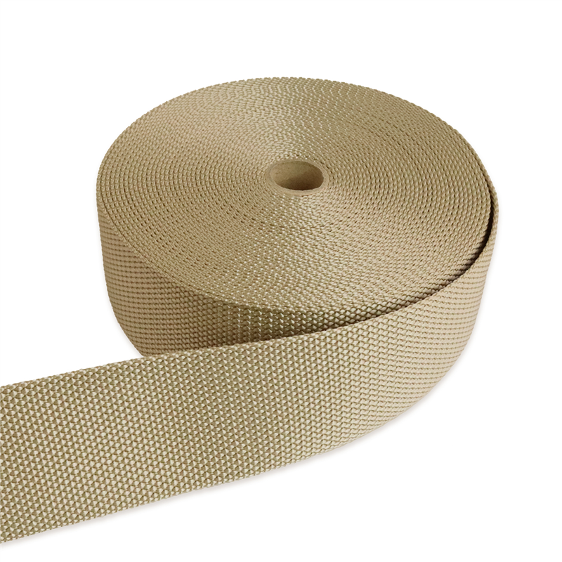 日本紐釦貿易 パイレンバンド ポリプロピレン製 巾 50mmx10m巻 ベージュ PM50-10-5 （ご注文単位1巻）【直送品】