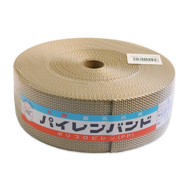 日本紐釦貿易 パイレンバンド ポリプロピレン製 巾 50mmx10m巻 ベージュ PM50-10-5 (ご注文単位1巻)【直送品】