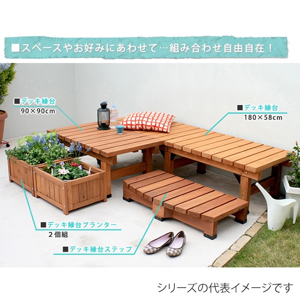 住まいスタイル デッキ縁台プランター 2個組 幅45 DEP-2LB45 1セット(ご注文単位1セット)【直送品】
