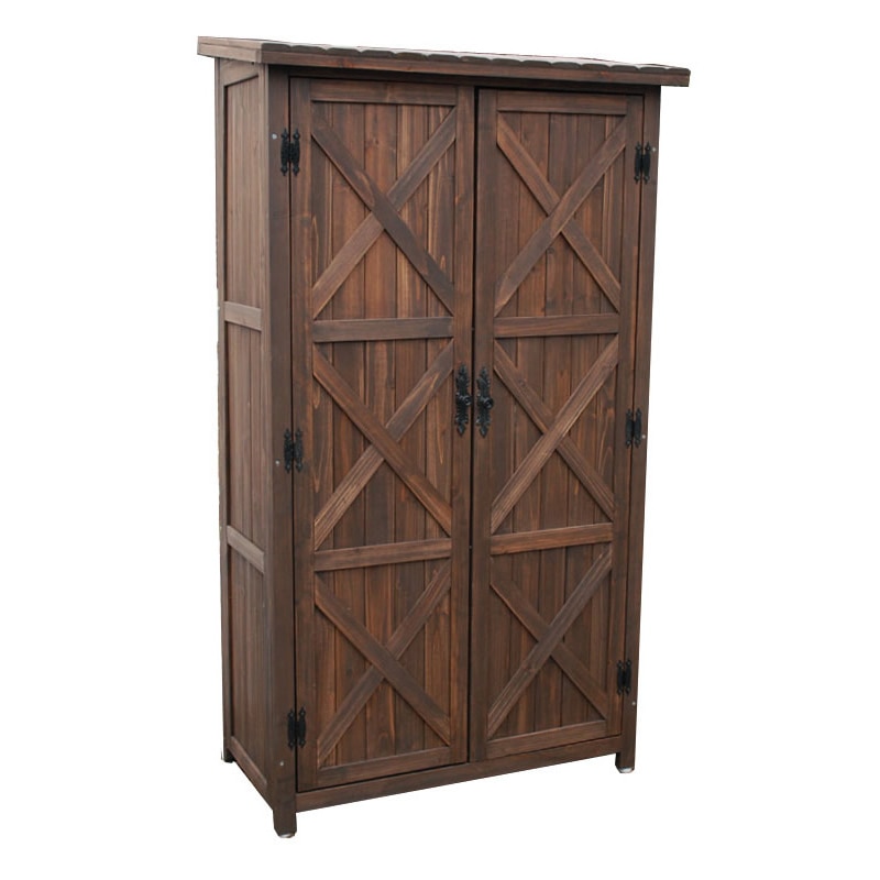 住まいスタイル オールドカントリー調ストッカー 高さ160cm ダークブラウン WSOC-1600DB 1台（ご注文単位1台）【直送品】