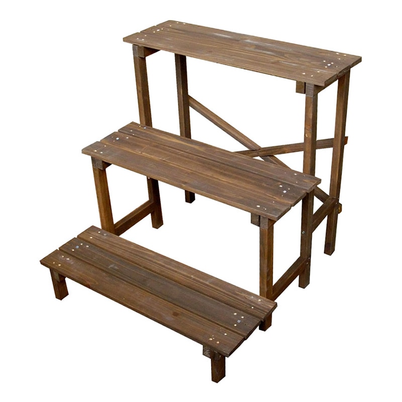 住まいスタイル 2ウェイフラワースタンド 3段 ダークブラウン JSFS3-800DBR 1個（ご注文単位1個）【直送品】