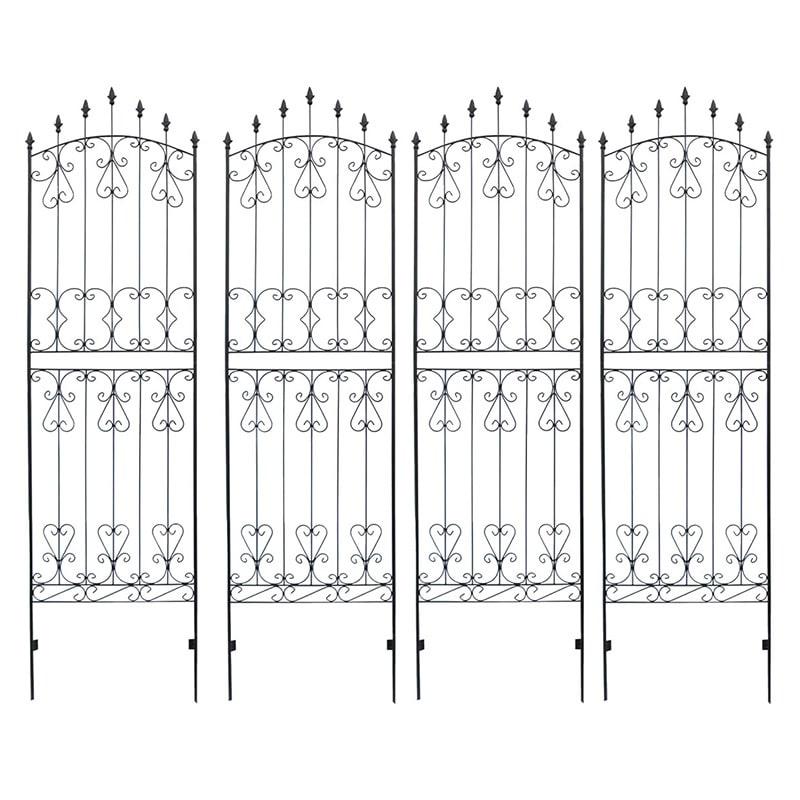 住まいスタイル アイアンローズフェンス 高さ220cm 4枚組 IFROSE-220-4P 1セット（ご注文単位1セット）【直送品】