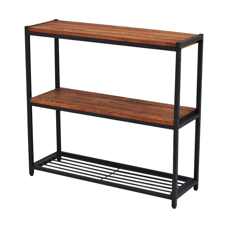 住まいスタイル ブリック 天然木製スリムラック 3段 PR-860SL-3BRN 1個（ご注文単位1個）【直送品】