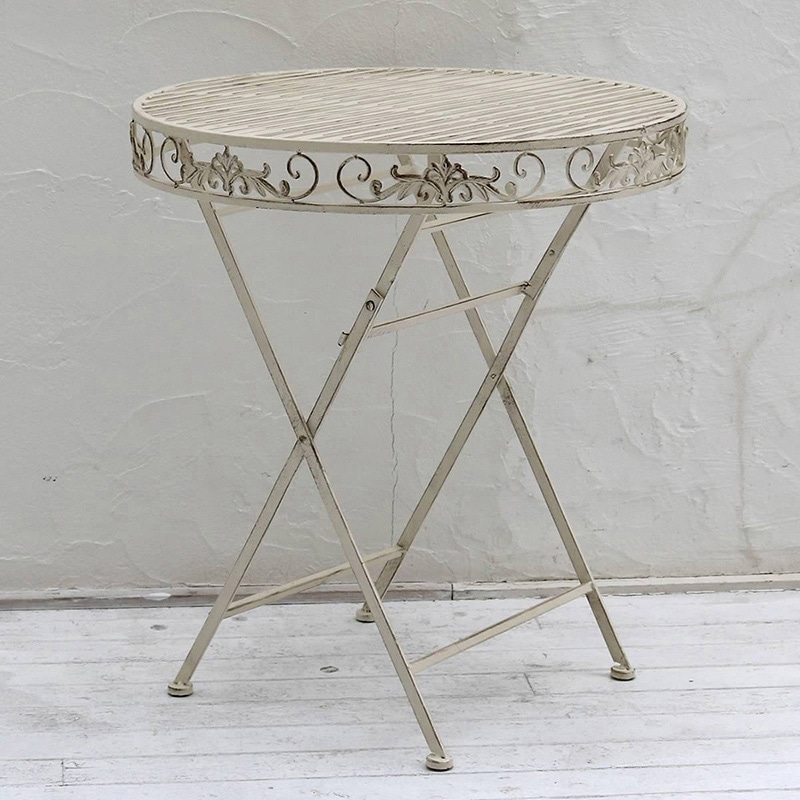 住まいスタイル ブランティーク ホワイトアイアンテーブル 70 SPL-6628WHT 1台（ご注文単位1台）【直送品】