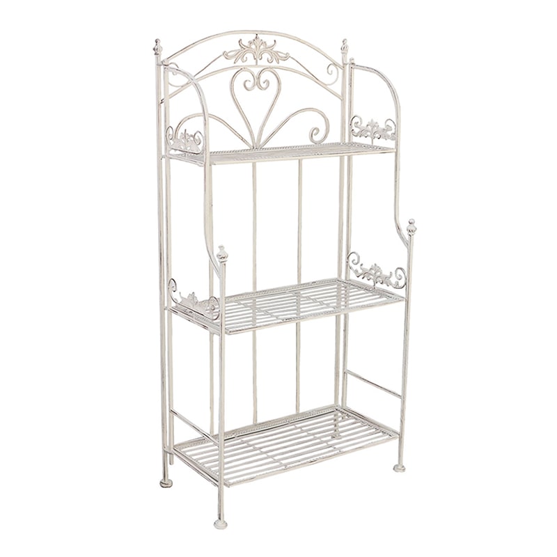 住まいスタイル ブランティーク ホワイトアイアンラック 3段 SPL-6620WHT 1個（ご注文単位1個）【直送品】
