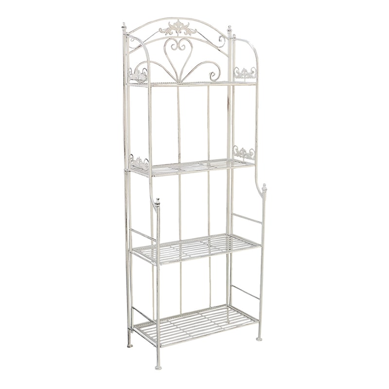 住まいスタイル ブランティーク ホワイトアイアンラック 4段 SPL-6619WHT 1個（ご注文単位1個）【直送品】