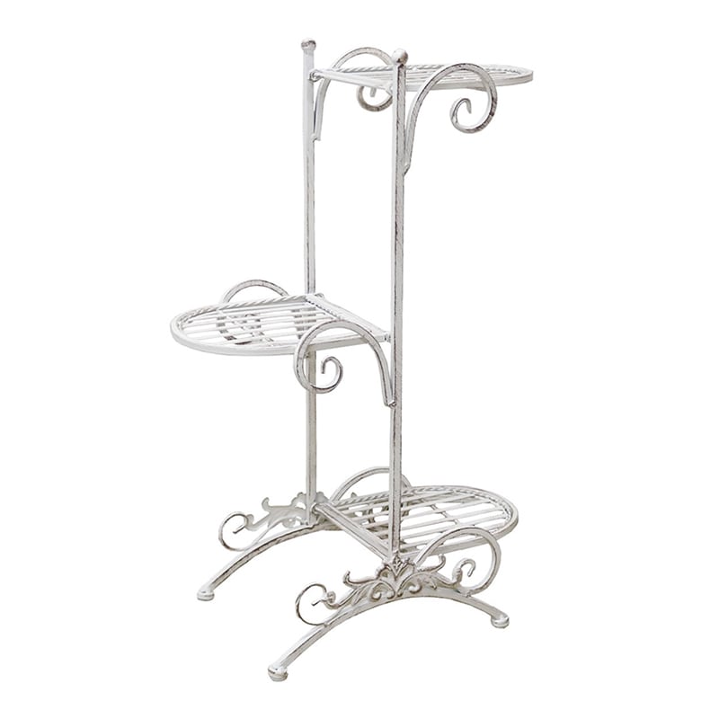 住まいスタイル ブランティーク ホワイトアイアンフラワースタンド 縦型 SPL-6635WHT 1個（ご注文単位1個）【直送品】