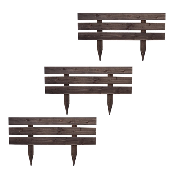 住まいスタイル 木製スティックフェンス ボーダー 3枚組 ダークブラウン JSBF-8045DBR-3P 1セット（ご注文単位1セット）【直送品】