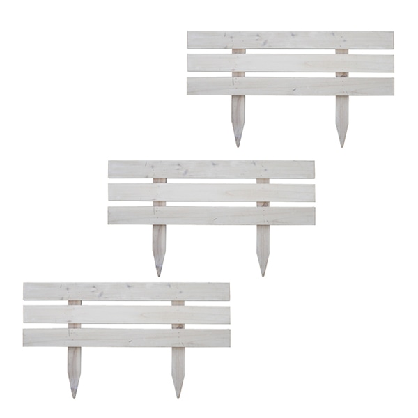 住まいスタイル 木製スティックフェンス ボーダー 3枚組 ホワイト JSBF-8045WHT-3P 1セット（ご注文単位1セット）【直送品】