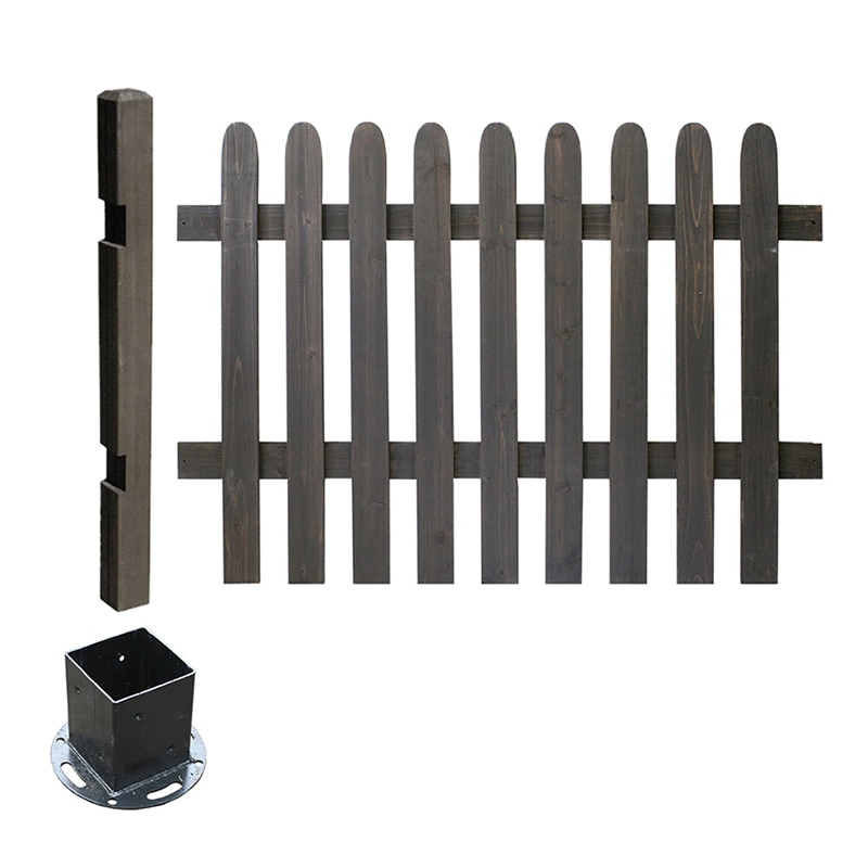 住まいスタイル ピケットフェンス ストレート 平地用 連結セット ダークブラウン SFPS1200E-HB-DBR 1セット（ご注文単位1セット）【直送品】
