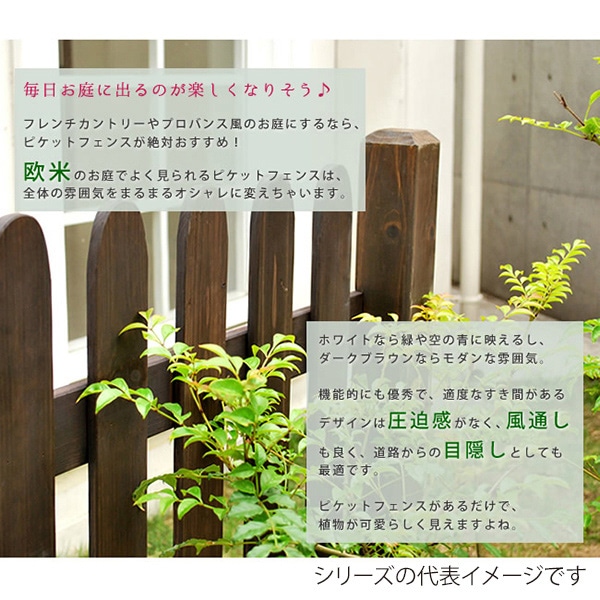 住まいスタイル ピケットフェンス ストレート 平地用 基本セット ダークブラウン SFPS1200F-HB-DBR 1セット(ご注文単位1セット)【直送品】