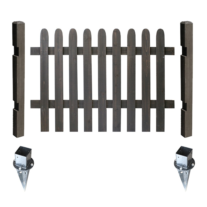 住まいスタイル ピケットフェンス ストレート 土中用 基本セット ダークブラウン SFPS1200F-UB-DBR 1セット（ご注文単位1セット）【直送品】