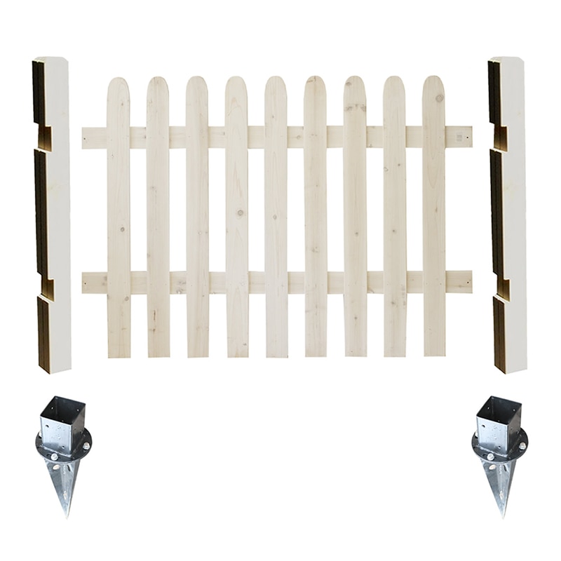 住まいスタイル ピケットフェンス ストレート 土中用 基本セット ホワイト SFPS1200F-UB-WHT 1セット（ご注文単位1セット）【直送品】