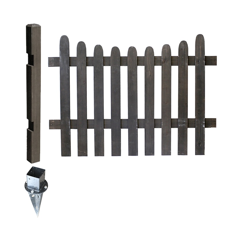 住まいスタイル ピケットフェンス U型 土中用 連結セット ダークブラウン SFPU1200E-UB-DBR 1セット（ご注文単位1セット）【直送品】