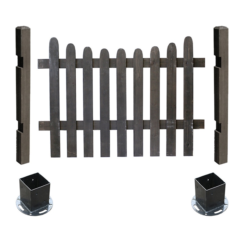 住まいスタイル ピケットフェンス U型 平地用 基本セット ダークブラウン SFPU1200F-HB-DBR 1セット（ご注文単位1セット）【直送品】