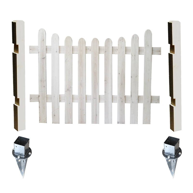 住まいスタイル ピケットフェンス U型 土中用 基本セット ホワイト SFPU1200F-UB-WHT 1セット（ご注文単位1セット）【直送品】