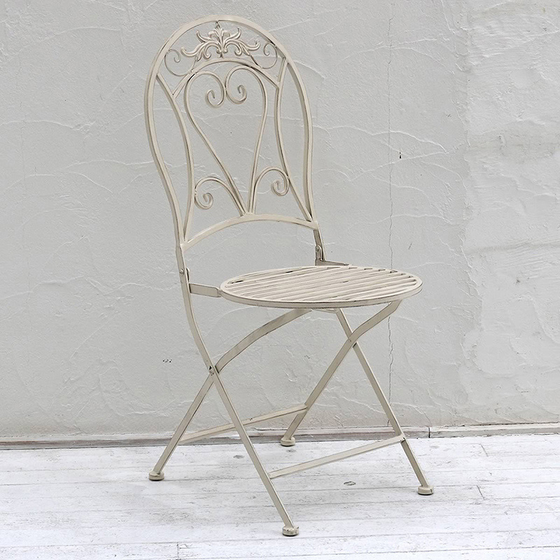 住まいスタイル ブランティーク ホワイトアイアンチェア 2脚セット SPL-6627WHT-2P 1セット（ご注文単位1セット）【直送品】