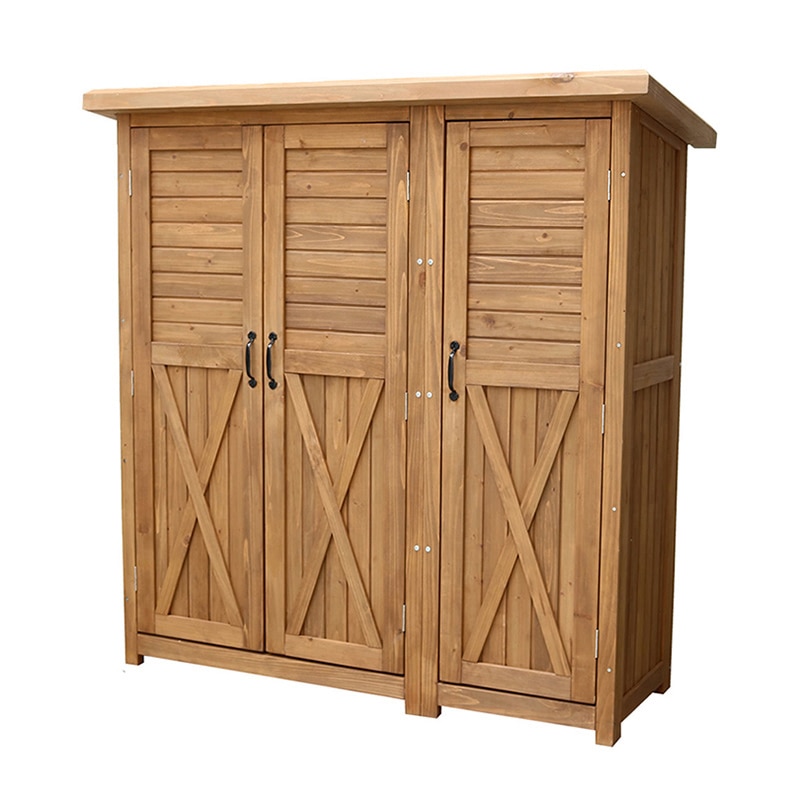住まいスタイル 木製大型収納庫 三つ扉 ライトブラウン KTDS1600LBR 1台（ご注文単位1台）【直送品】