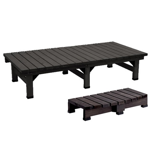 住まいスタイル デッキ縁台 180×90 ステップセット ダークブラウン DE-18090STP-DBR 1セット（ご注文単位1セット）【直送品】