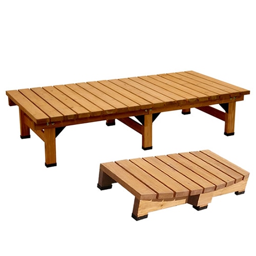 住まいスタイル デッキ縁台 180×90 ステップセット ライトブラウン DE-18090STP-LBR 1セット（ご注文単位1セット）【直送品】