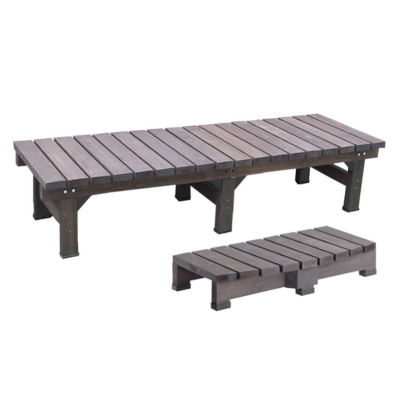 住まいスタイル デッキ縁台 180×58 ステップセット ステップセット ダークブラウン DE-180STP-DBR 1セット（ご注文単位1セット）【直送品】