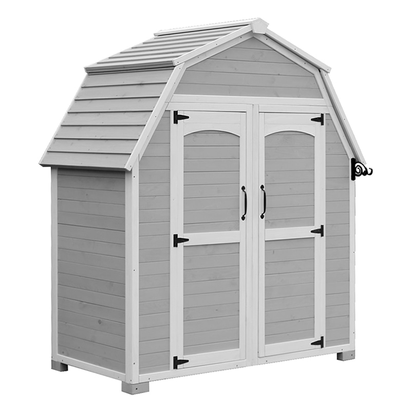 住まいスタイル ギャンブレル・ルーフ 木製収納庫 グレーホワイト KGAM-1850GRW 1台（ご注文単位1台）【直送品】