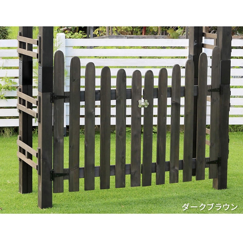 住まいスタイル 天然木製三角アーチ ウッドチャーチ ゲート単品 ダークブラウン TR-GT-DBR 1個(ご注文単位1個)【直送品】