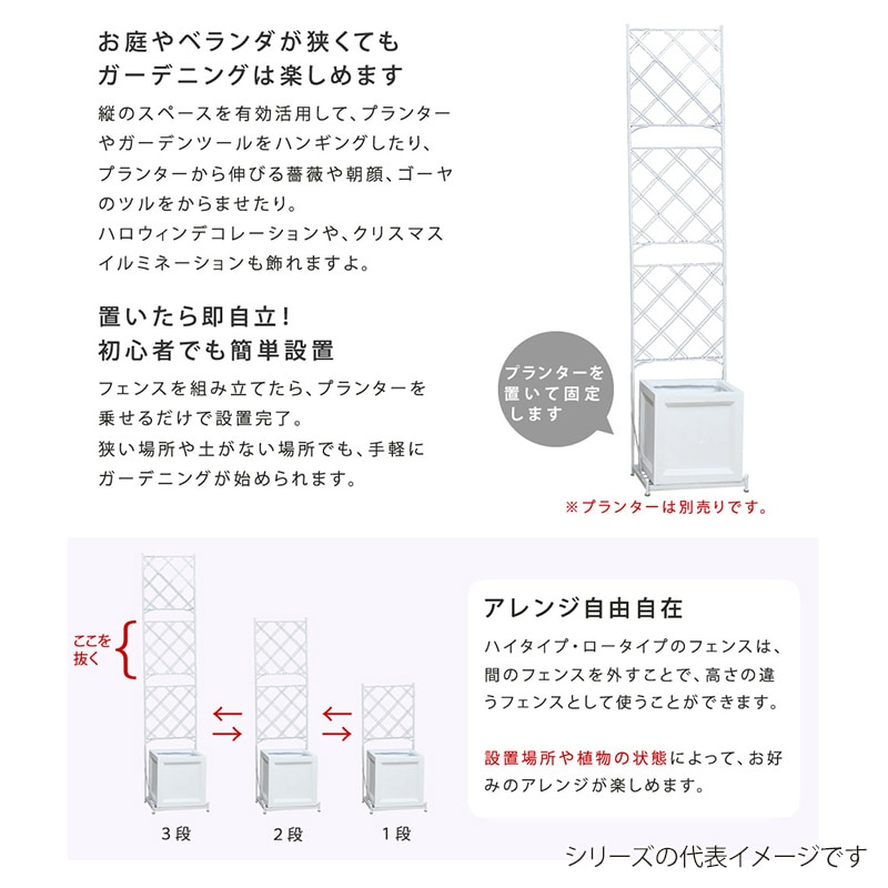 住まいスタイル プランター台付フェンス アーガイル スリムタイプ ブラック IF-FP017BLK 1台（ご注文単位1台）【直送品】