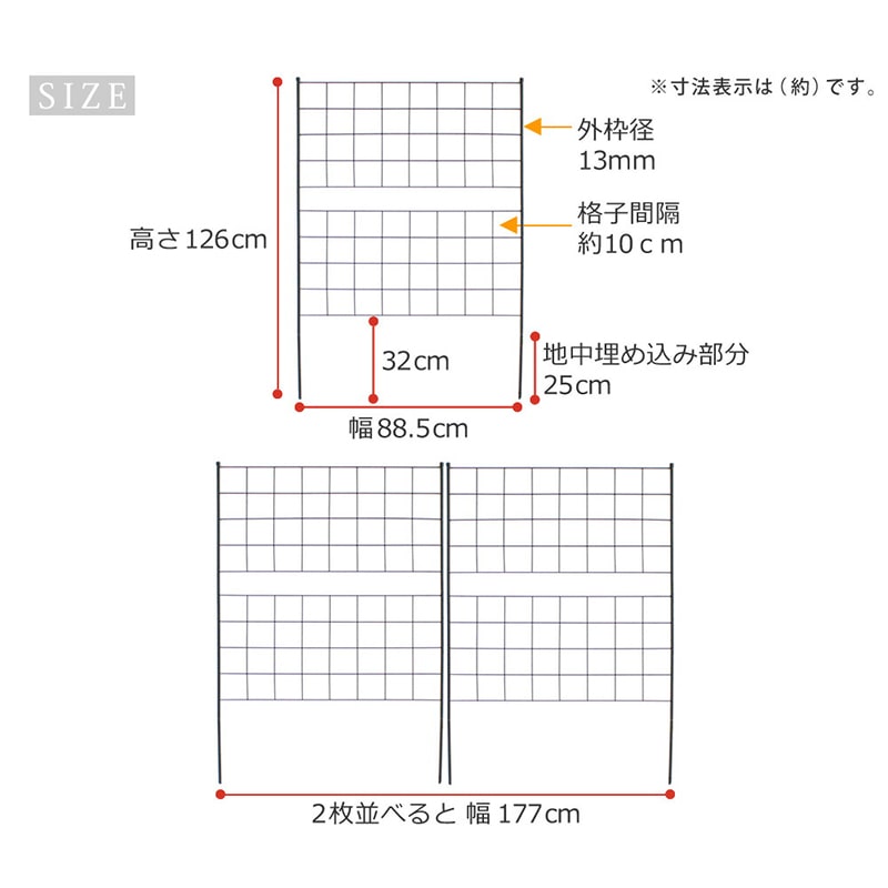 住まいスタイル アイアンフェンス グラフ 高さ126cm ブラック 2枚組 IF-GR022-2P-BLK 1セット(ご注文単位1セット)【直送品】