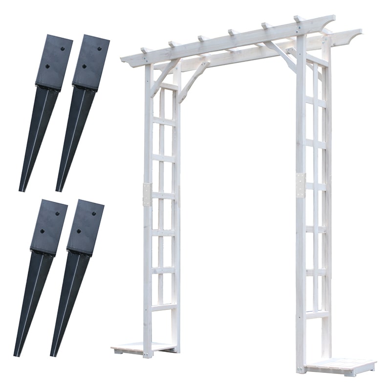 住まいスタイル 天然木パーゴラアーチ 金具セット ホワイト BP-R200UB4-WHT 1セット（ご注文単位1セット）【直送品】