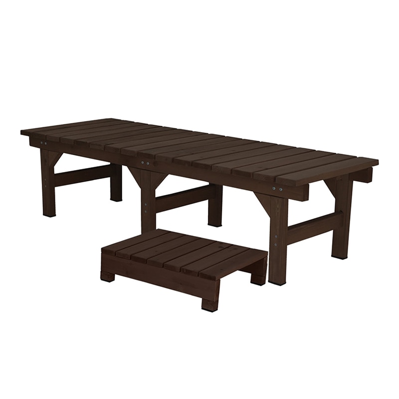 住まいスタイル ユニット縁台ベンチ ひより ステップセット 155×55 ダークブラウン DE-15555STP-DBR 1セット（ご注文単位1セット）【直送品】