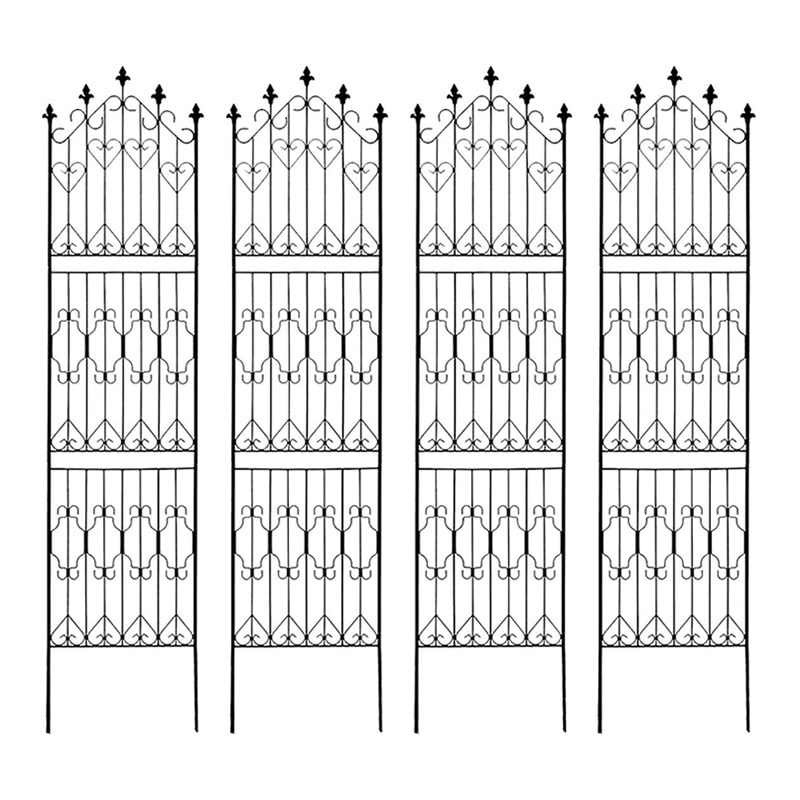住まいスタイル アイアンフェンス 220 ハイタイプ 4枚組 ブラック DF010H-4P-BLK 1セット（ご注文単位1セット）【直送品】