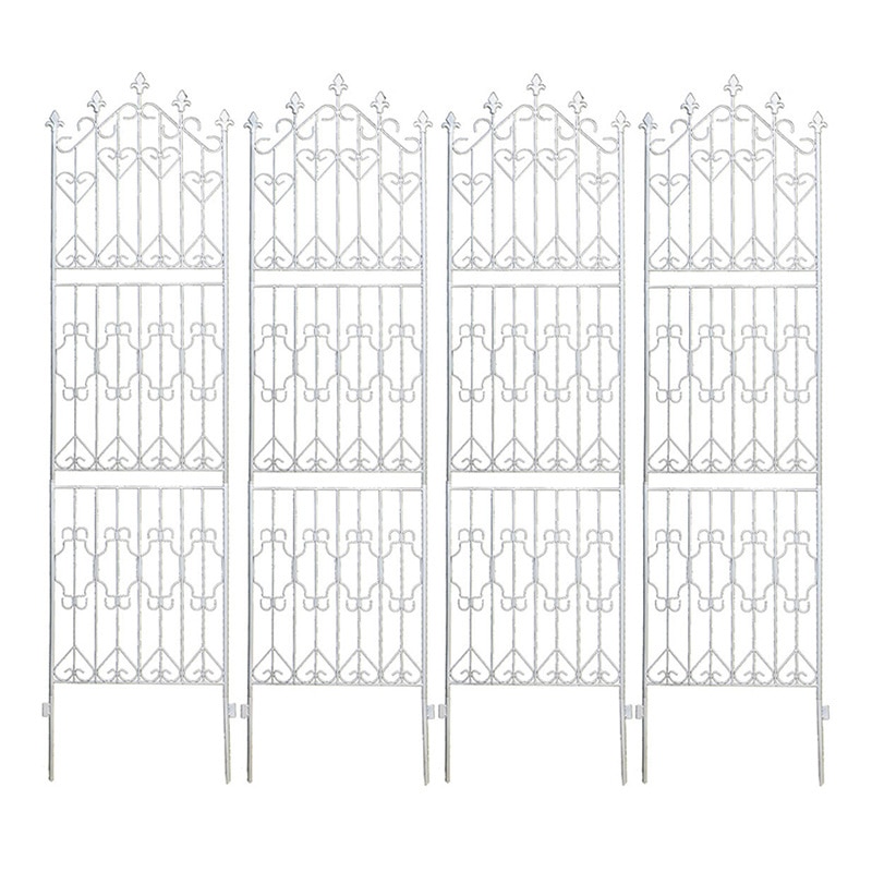 住まいスタイル アイアンフェンス 220 ハイタイプ 4枚組 ホワイト DF010H-4P-WHT 1セット（ご注文単位1セット）【直送品】