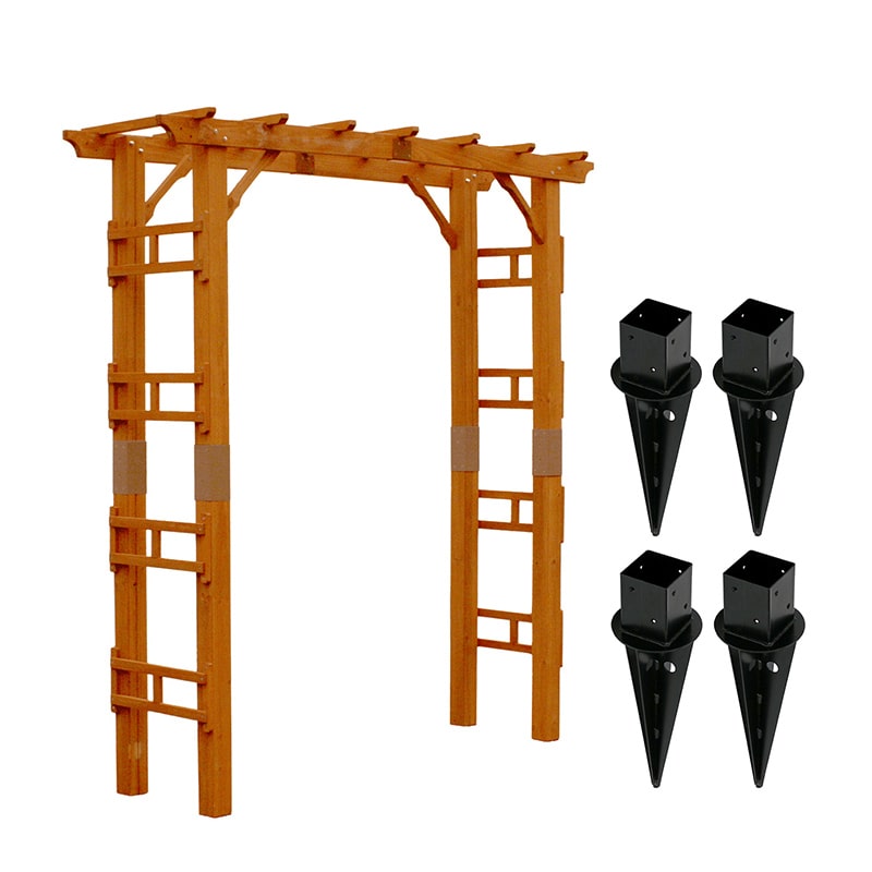 住まいスタイル 天然木製アーチ フレックス パーゴラ 1台 幅190cm 埋込金具付 FLPG-R1900UB-SET 1セット（ご注文単位1セット）【直送品】