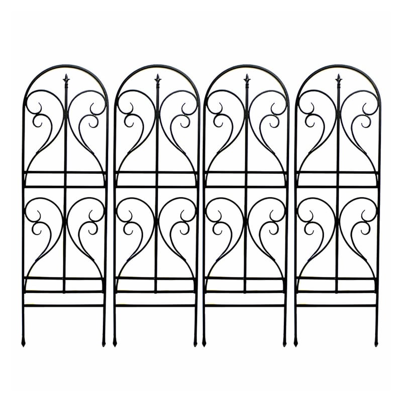 住まいスタイル アイアントレリス フィニアル 4枚組 ブラック IF-FN7950-4P-BLK 1セット（ご注文単位1セット）【直送品】