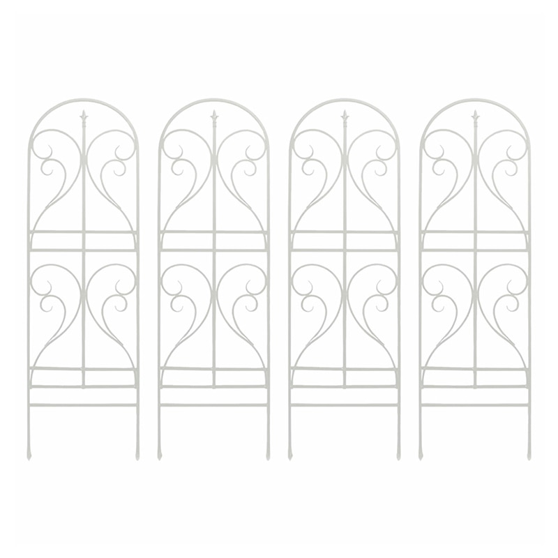 住まいスタイル アイアントレリス フィニアル 4枚組 ホワイト IF-FN7950-4P-WHT 1セット（ご注文単位1セット）【直送品】