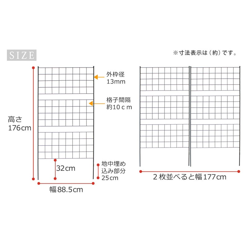 住まいスタイル アイアンフェンス グラフ 高さ176cm ブラック 2枚組 IF-GR023-2P-BLK 1セット（ご注文単位1セット）【直送品】