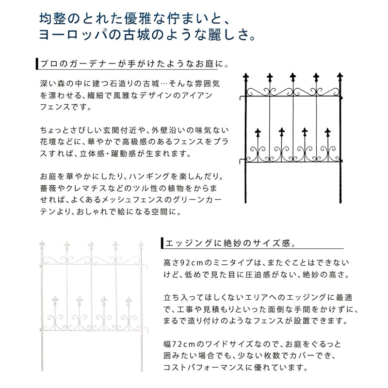 住まいスタイル オールドシャトーフェンス ミニタイプ ホワイト 8枚組 OC004S-8P-WHT 1セット（ご注文単位1セット）【直送品】