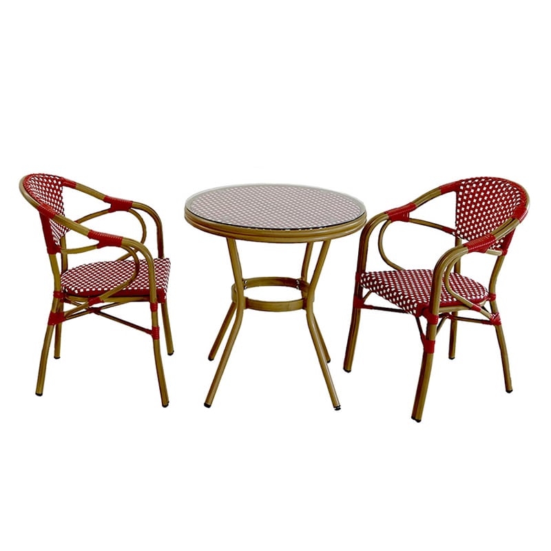 住まいスタイル プレジール ラウンドテーブル 3点セット レッド PLS-R70-3PSET-RED 1セット（ご注文単位1セット）【直送品】